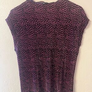 Zara Black and Pink Patterned Blouse